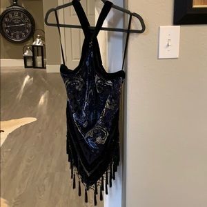 Velvet beaded halter